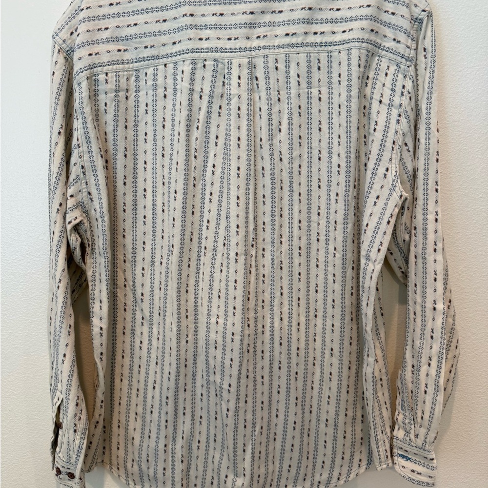 The Territory Ahead Cream and Blue Patterned Shirt - Picture 4 of 4
